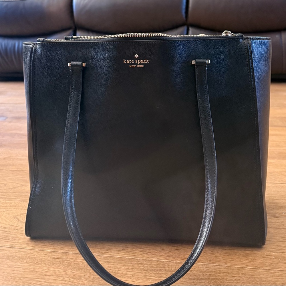 Kate Spade Black Leather Tote Bag